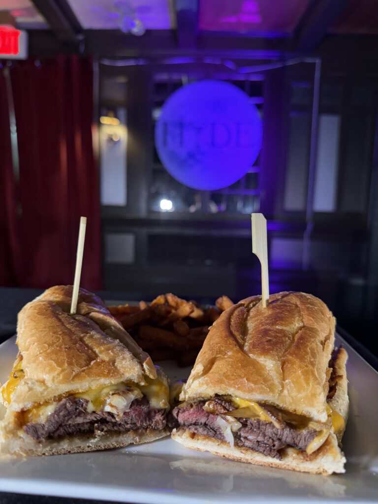 steak sandwich from the hyde speak easy in providence, ri